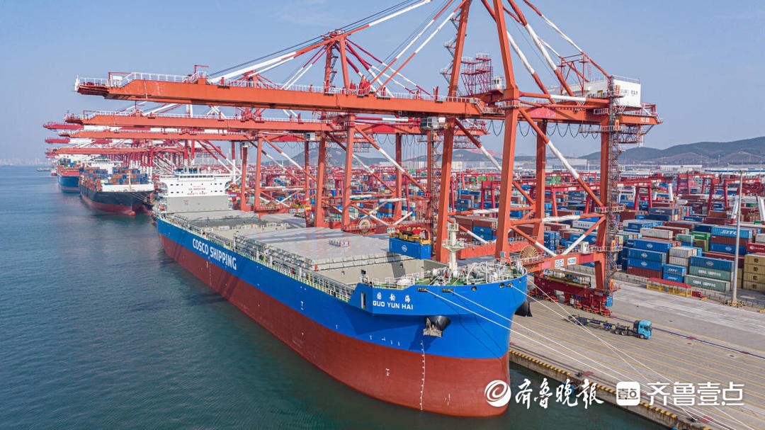 山东港口青岛港一季度新增7条集装箱航线，外贸航线近240条