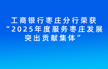 工商银行枣庄分行荣获“2025年度服务枣庄发展突出贡献集体”