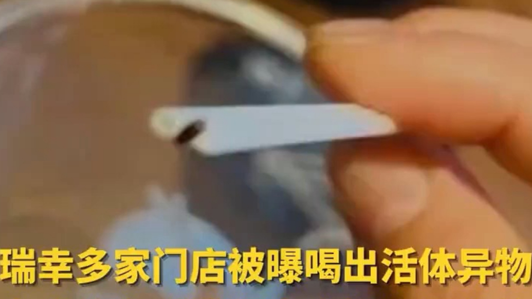 瑞幸多家门店被曝喝出活体异物 门店理赔为100元消费券或现金