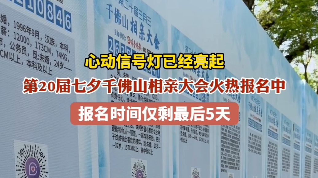 果然视频|报名时间仅剩最后5天！七夕千佛山相亲大会等你来脱单