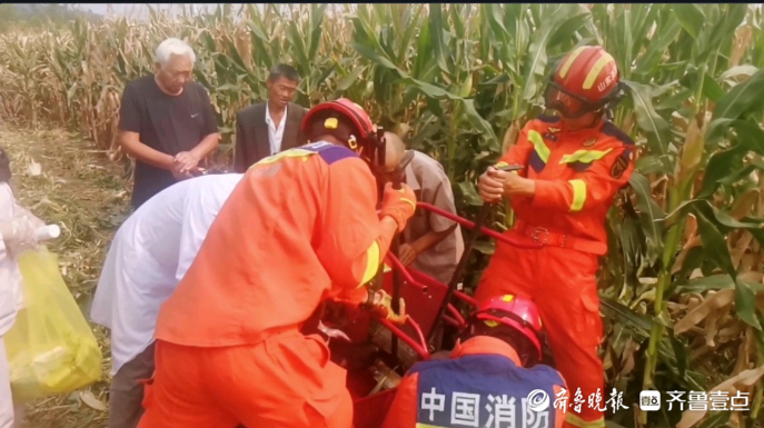 果然视频|男子被收割机“咬”手，消防员及时到场救援