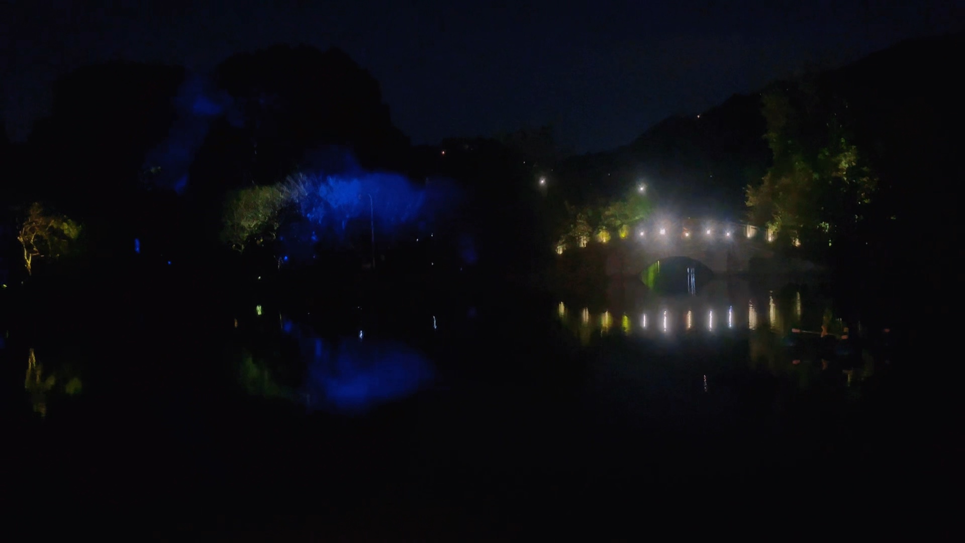 桥光浮夜水，心静忘尘喧
