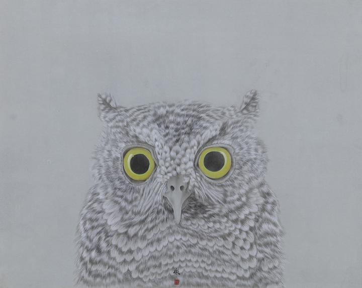 华彬 凝视 58×46cm   end