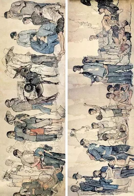 ↗ 蒋兆和《流民图》 200×2600cm691943年在中国画命运攸关的年代
