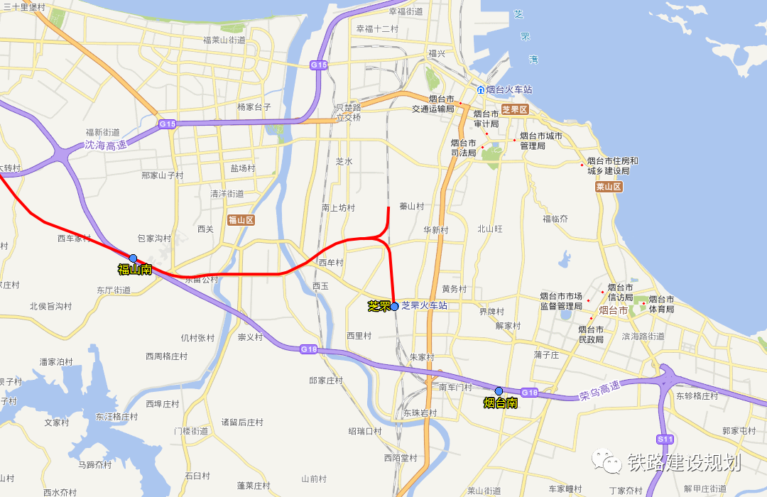 本站為濰煙鐵路接軌站,濰煙鐵路新建正線自車站煙臺端外包青