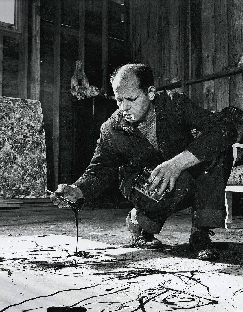 波洛克"滴画法"之前的《壁画》,是有意为之的绘画过程