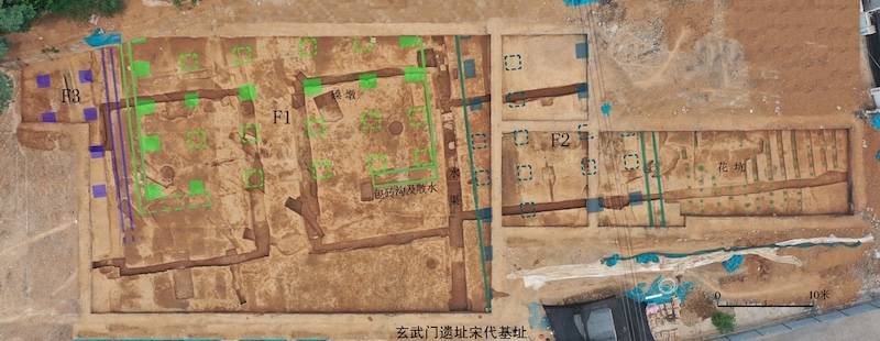 隋唐洛阳城玄武门遗址宋代遗迹分布图