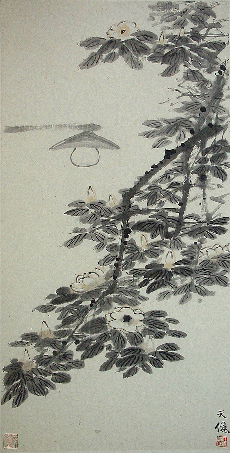 贺天健《玉兰》(之三)年代不详 105.5×54