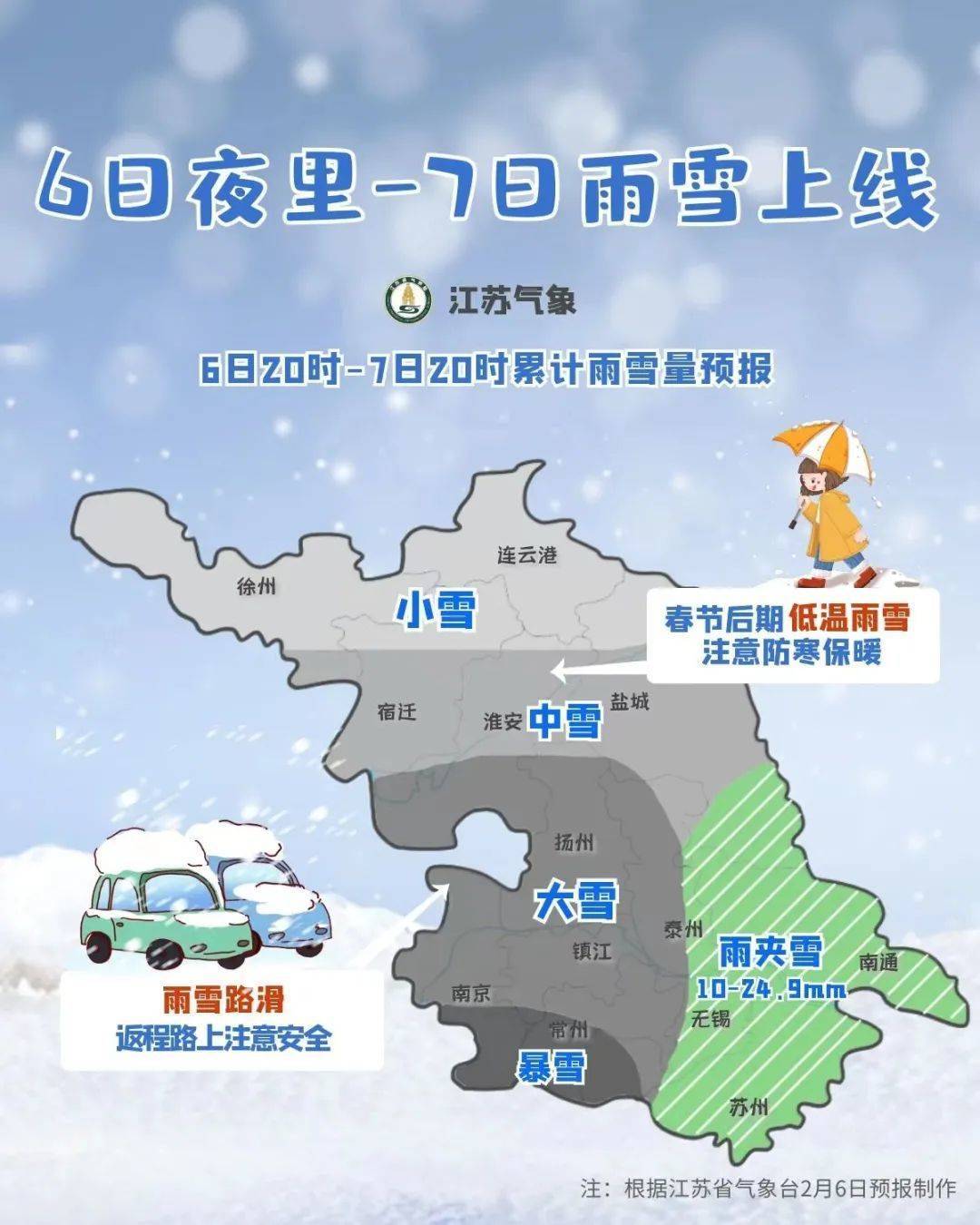 共同影响也发布最新天气预报江苏气象刚刚预计2月6日14时至7日14时
