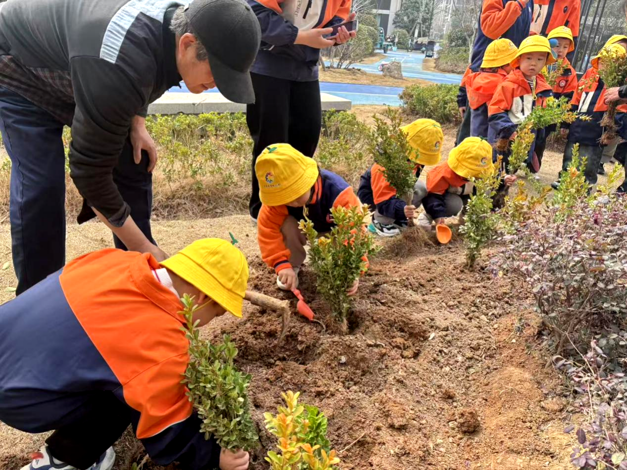 枣庄高新区兴城街道组织开展“小手添新绿 家园更美丽”植树活动