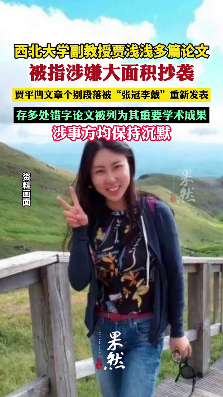 西北大学副教授贾浅浅多篇论文被指涉嫌大面积抄袭