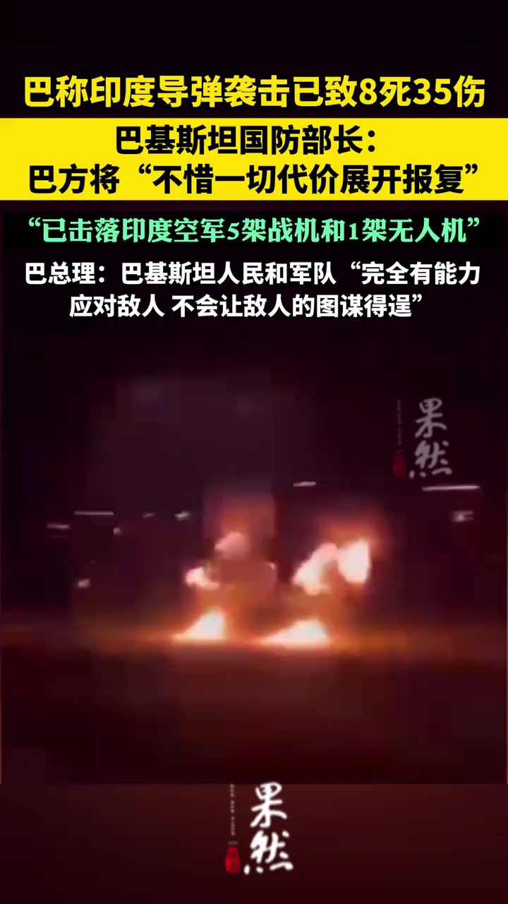 巴称印度导弹袭击已致8人死35人伤（CCTV国际时讯）