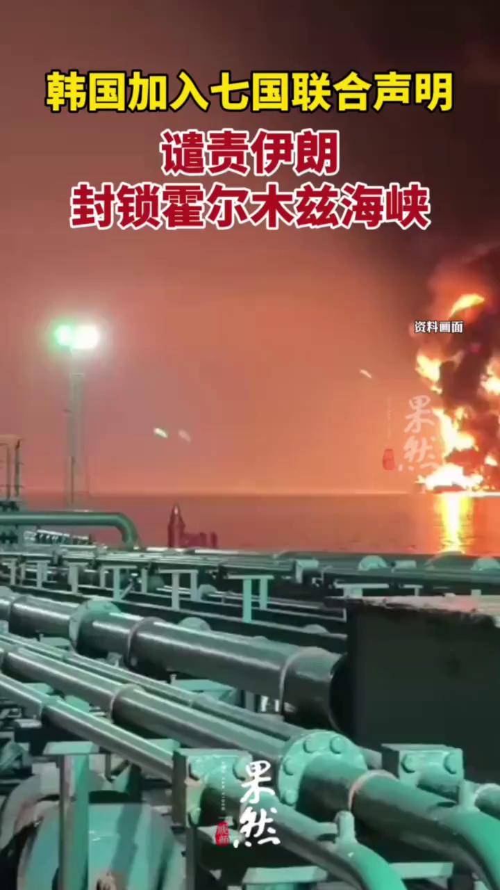 韩国加入由英国、法国、德国、意大利、日本、荷兰、加拿大等7国发表的“关于霍尔木兹海峡的联合声明”，谴责伊朗封锁霍尔木兹海峡