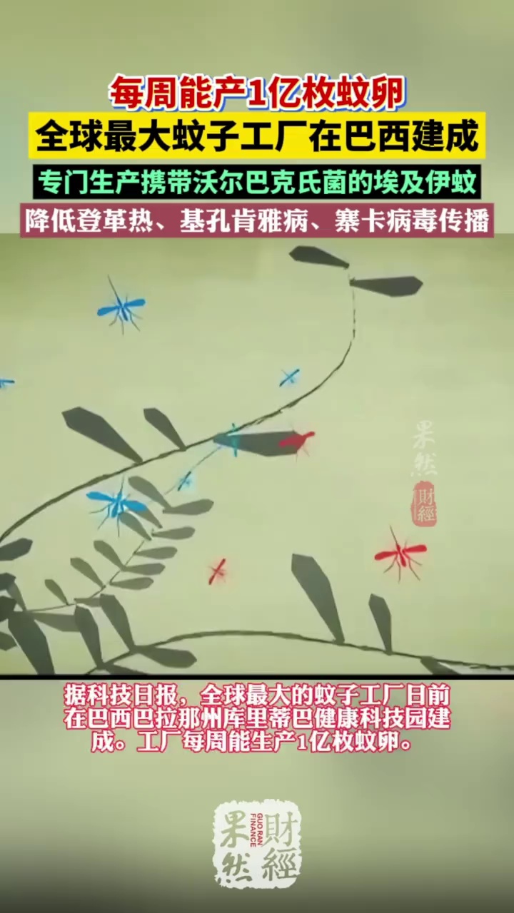 全球最大蚊子工厂建成 #蚊子 #疟疾 #伊蚊