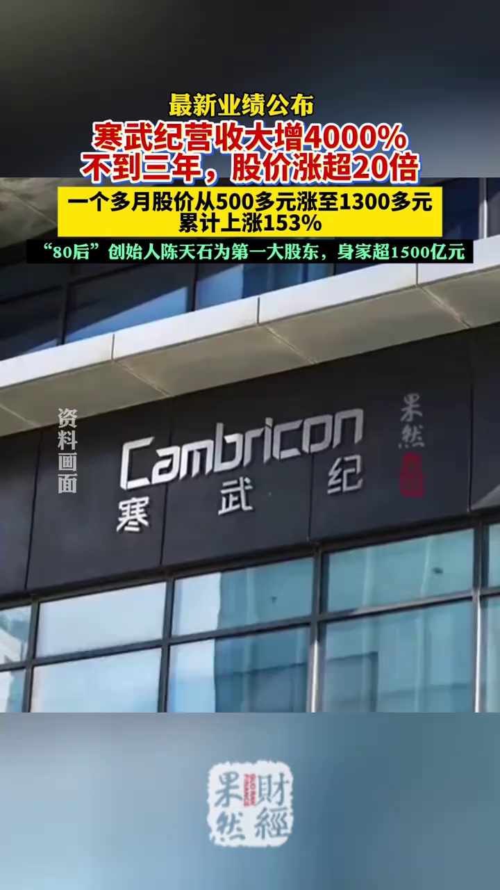 寒武纪营收大增4000% #寒武纪 #股票