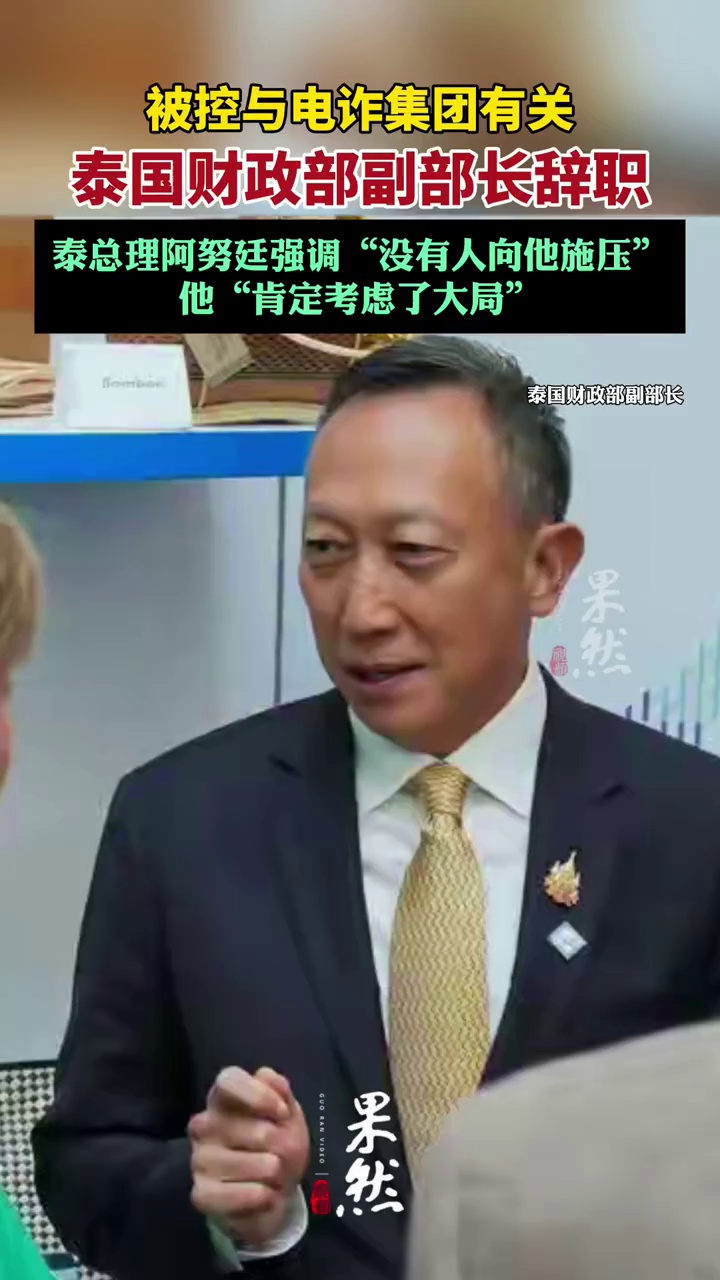 泰国财政部副部长辞职，泰总理阿努廷强调“没有人向他施压”（环球网）