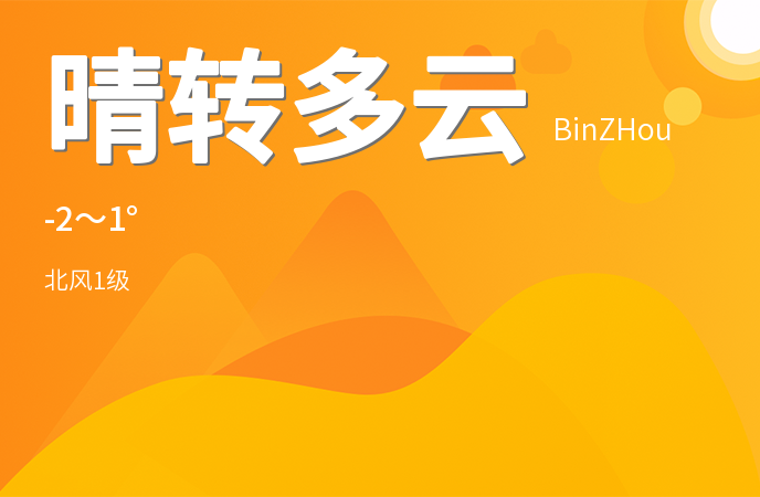 滨州今日晴转多云，未来三天气温波动大，出行请注意保暖