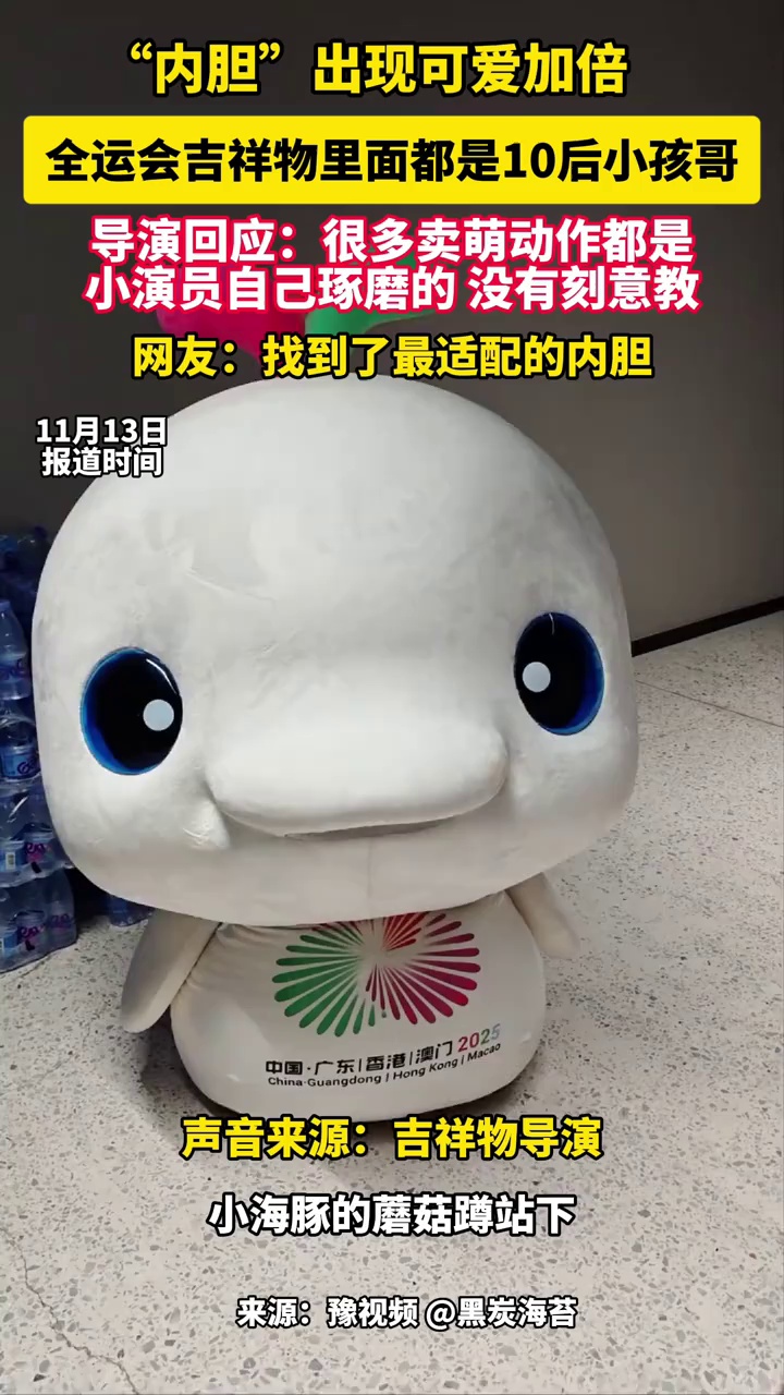 “内胆”出现可爱加倍，全运会吉祥物里面都是“10后”小孩哥