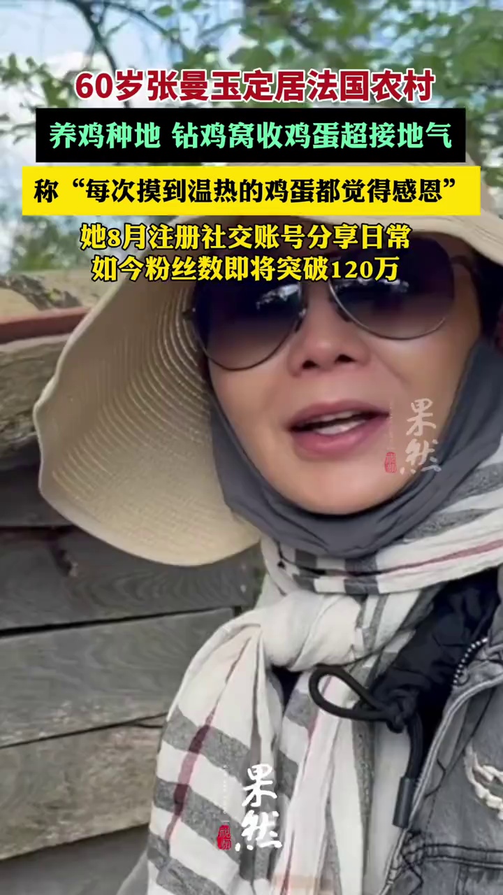 60岁张曼玉定居法国农村，钻鸡窝取鸡蛋超接地气（极目新闻）