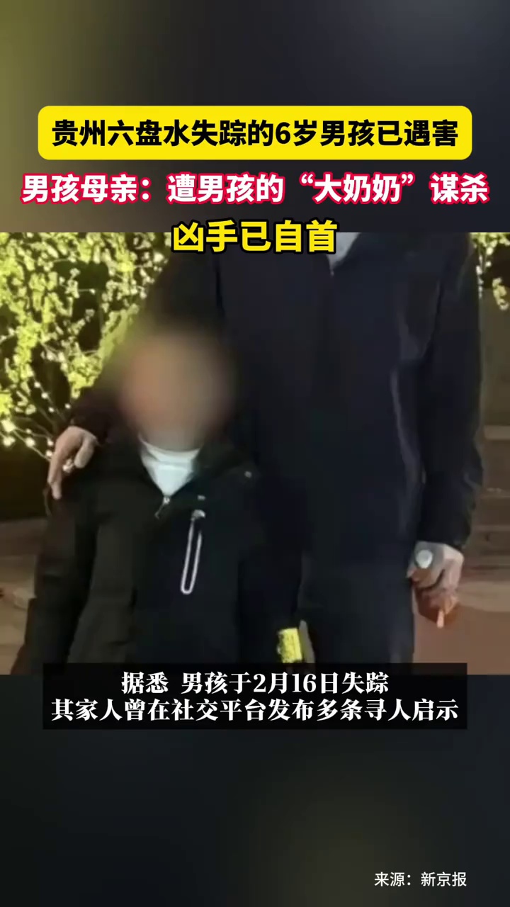 贵州六盘水失踪的6岁男孩已遇害，男孩母亲：凶手已自首