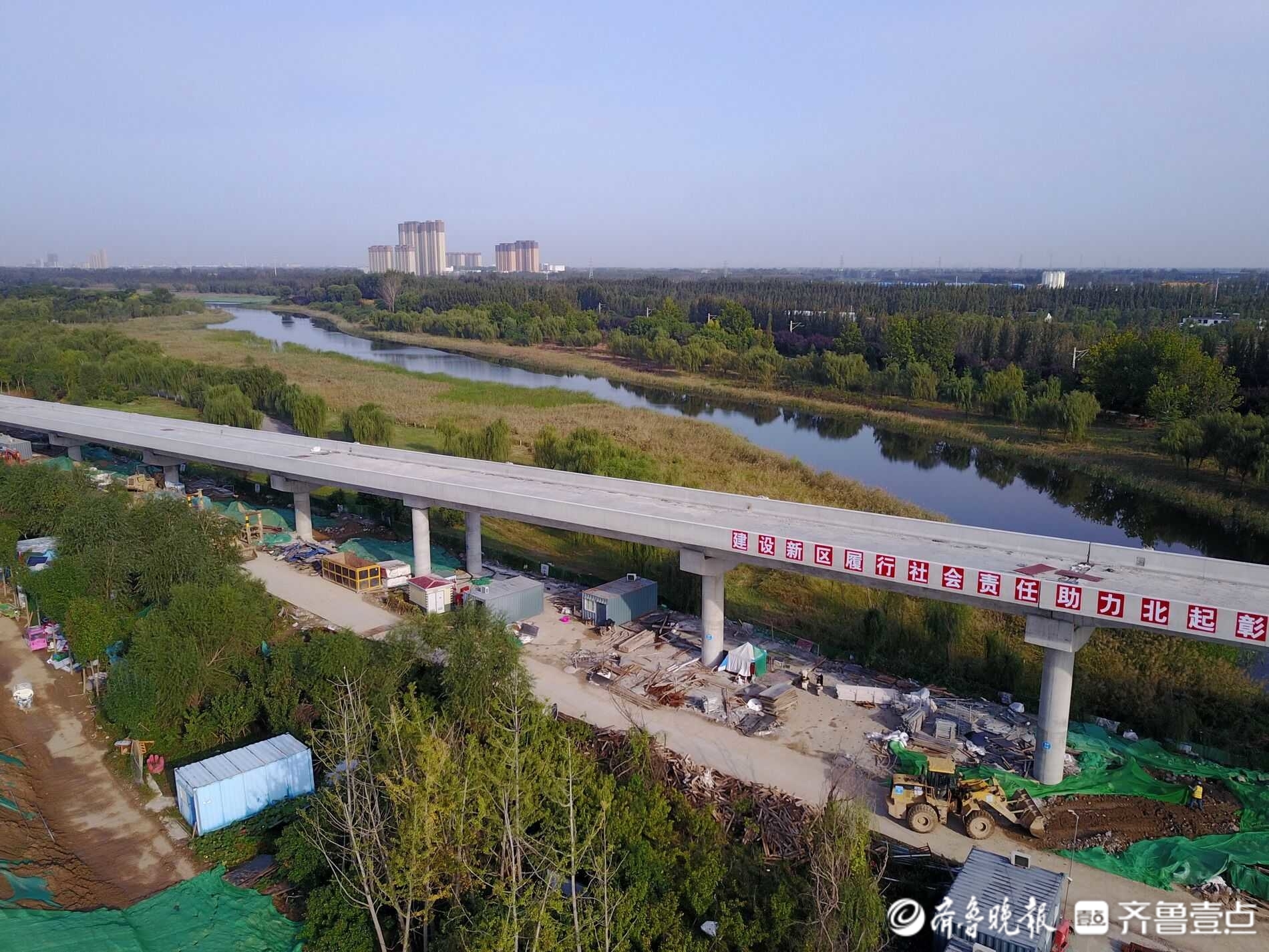 济泺路黄河隧道北正建叶型互通立交，将牵手隧道与4条国省道