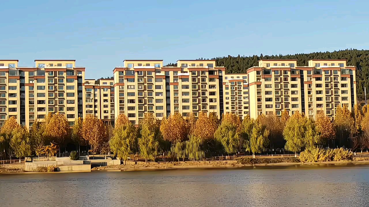 夕阳下的北方小水乡～沂蒙山费县风光