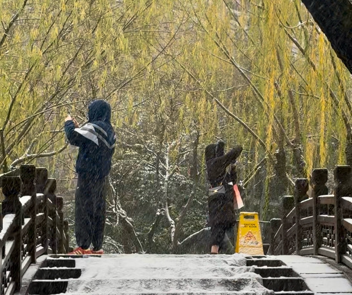 果然视频|泉水与雪花碰撞，升腾起袅袅薄雾