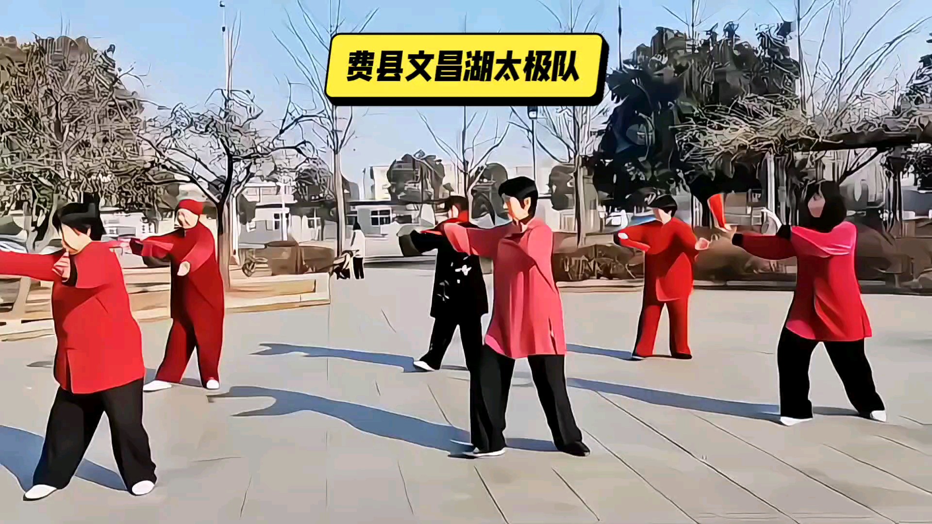 费县文昌湖老年太极队跨年展演