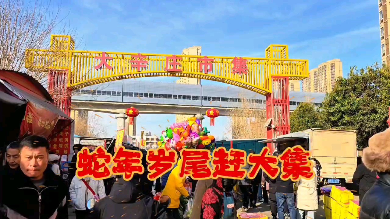 蛇年岁尾历城区大辛庄最后一个年货大集，人头攒动热闹非凡。