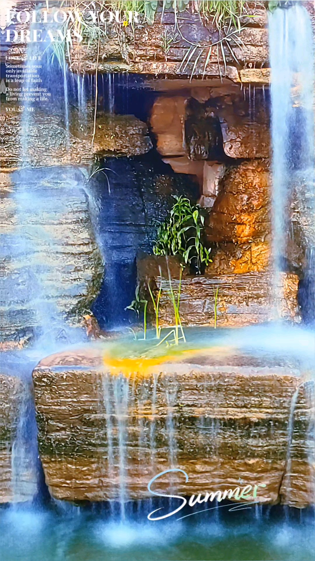 初秋清凉，追随你的梦，奔向瀑布的怀抱，拍摄于东营明潭公园