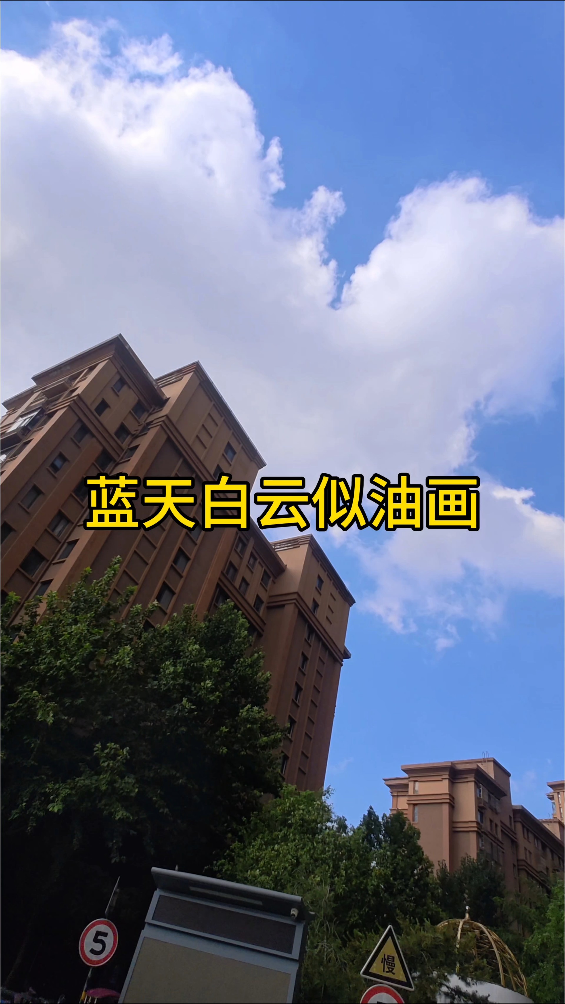 蓝天白云似油画涂抹，秋日泉城如辽阔草原