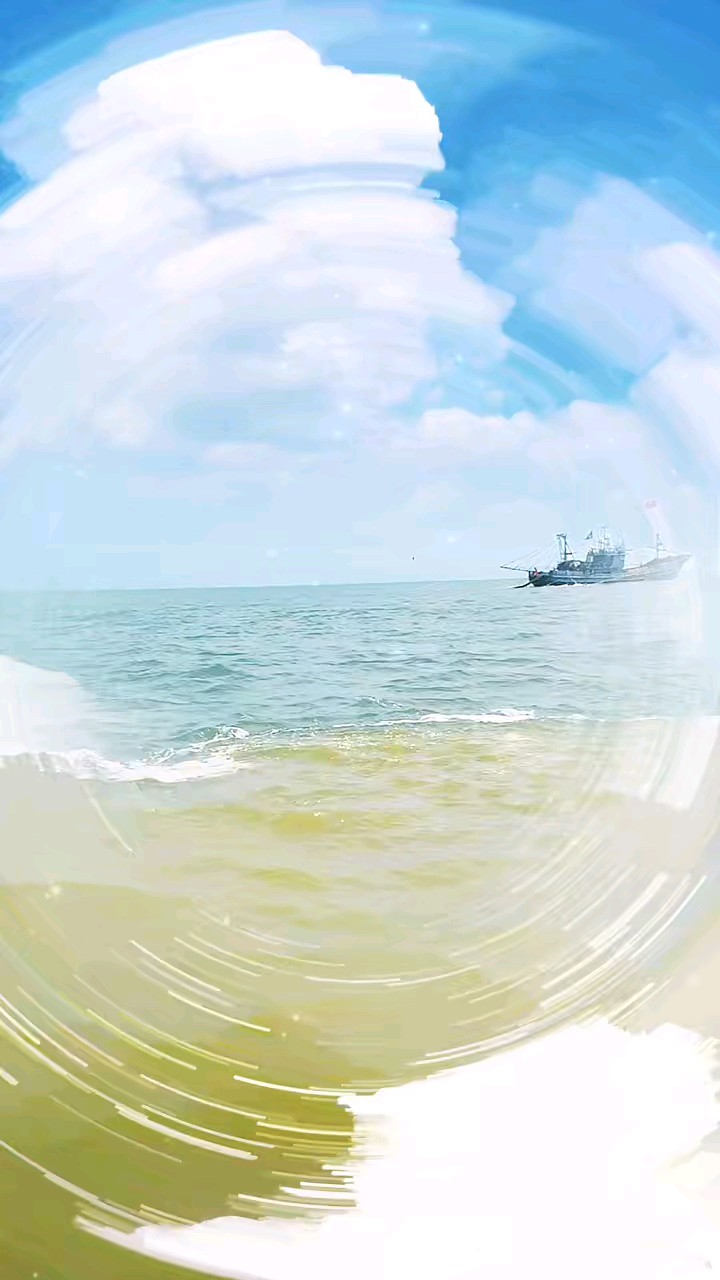 黄河撞进渤海怀里，划出一道黄蓝分明的温柔边界。