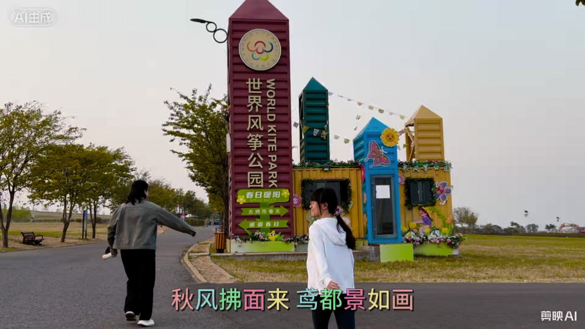 当风筝遇到围棋。女子围甲落户世界风筝公园，参赛棋手轻松备战。