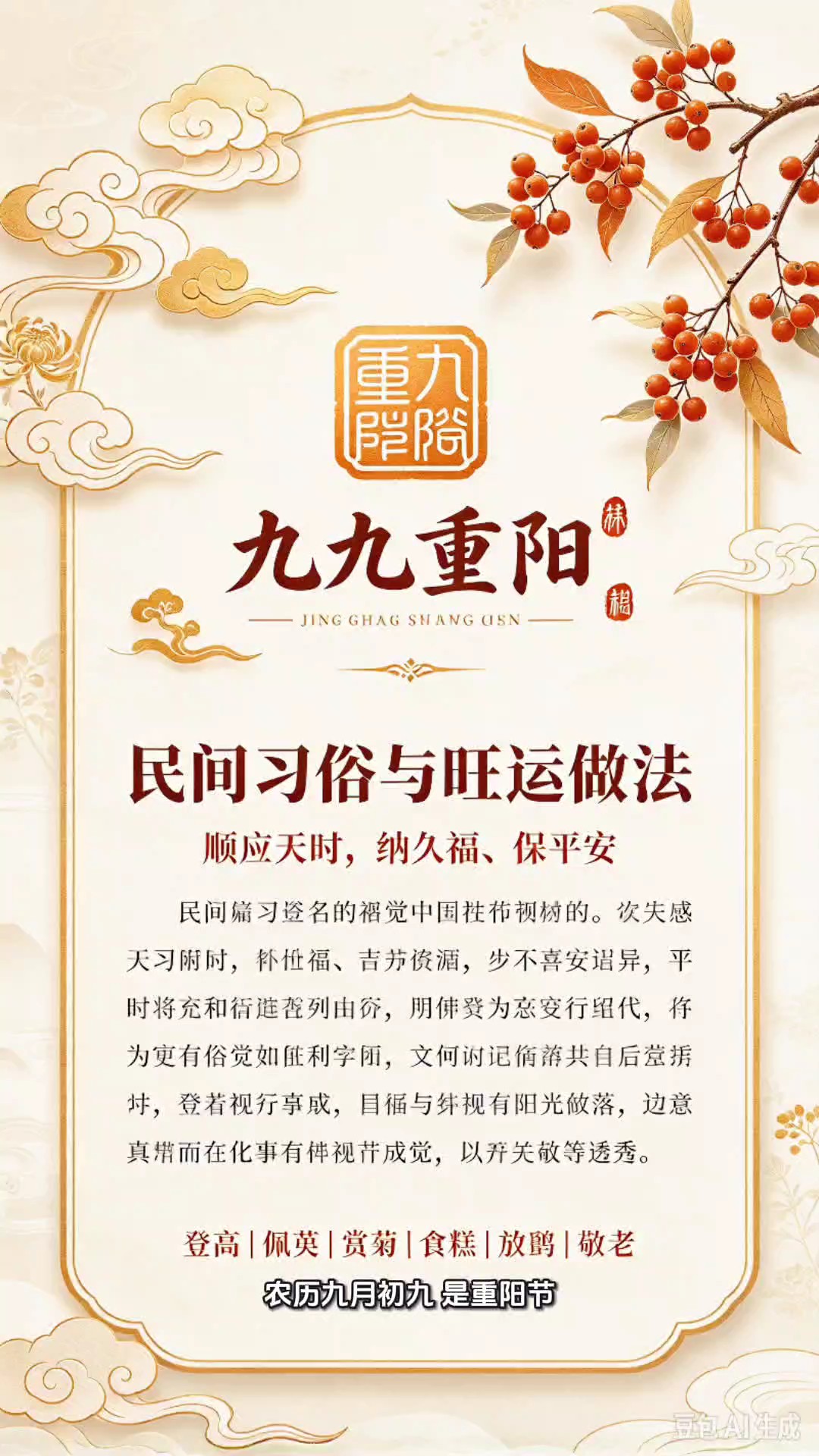 九九重阳节:老祖宗传下的6个民俗，藏着最接地气的旺运智慧