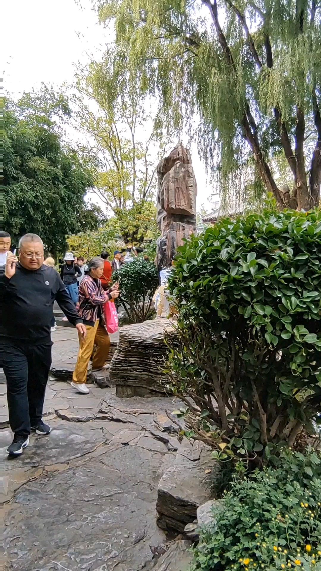 第四十七届金秋菊展
悬崖菊点清泉水，波纹倒影赏菊人。