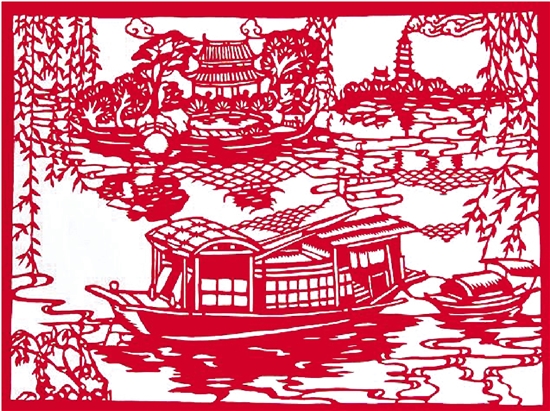 这幅名为《红船起锚》的剪纸作品,将画面定格在百年前播下革命火种的